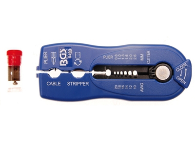 2-IN-1 Draht- & Kabel-Abisolierer, 0,8 - 2,6 mm Blau BGS 8490