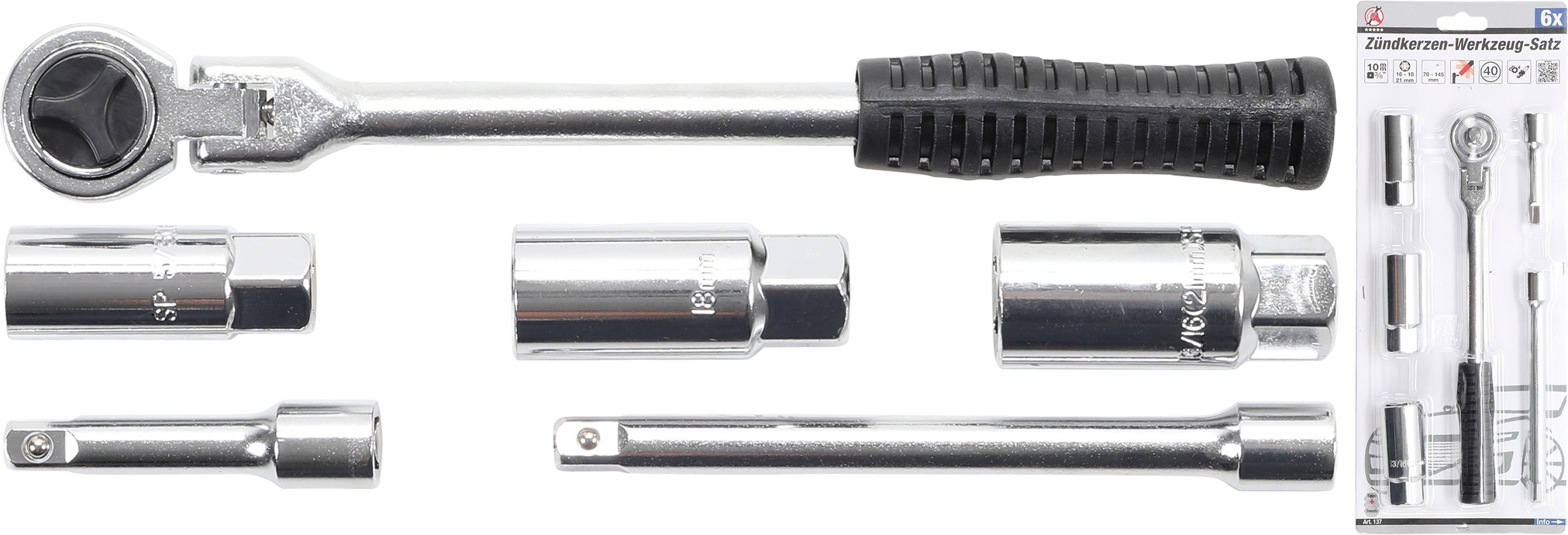 Zündkerzen-Werkzeug-Satz | Antrieb 10 mm (3/8") | 6-tlg. - BGS 137