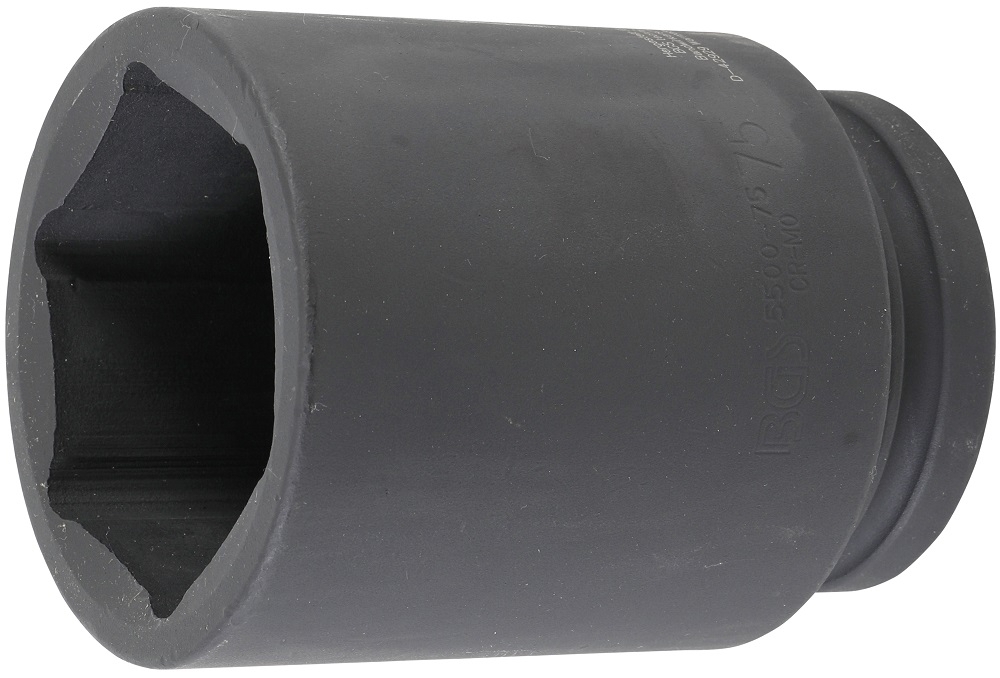 Kraft-Steckschlüssel-Einsatz Sechskant, tief | Antrieb Innenvierkant 25 mm (1") | SW 75 mm - BGS 5500-75