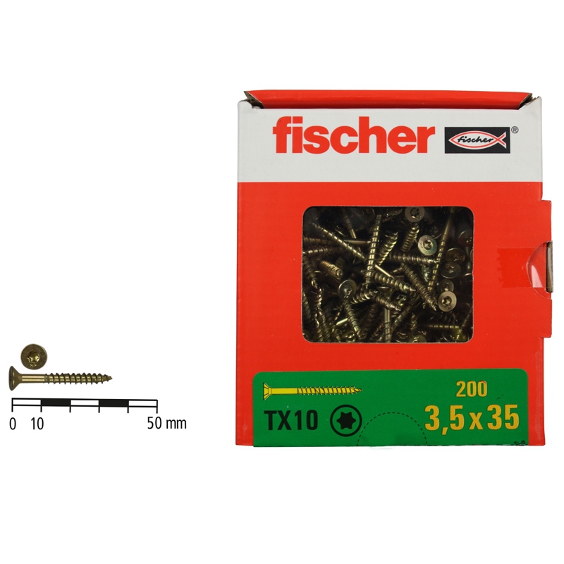fischer Power-Fast Schrauben TX10 3,5 x 35 - 200 Stück