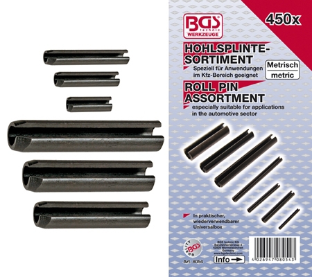 Hohlsplinte / Federstifte Sortiment 450-tlg. BGS 8054