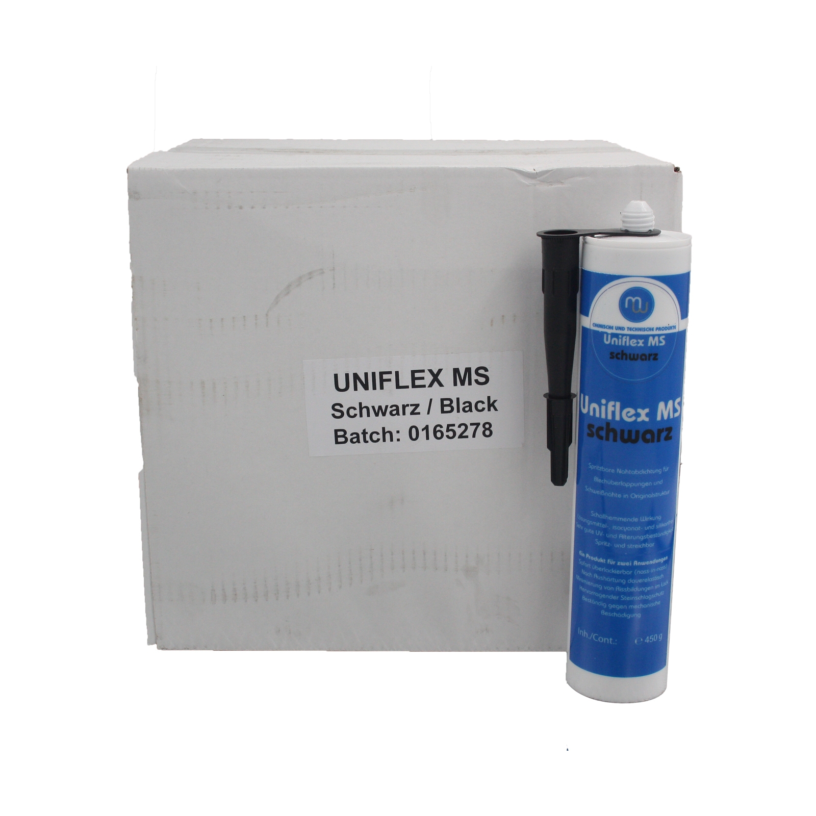 20x MW Uniflex MS Polymer schwarz Spritzbare Nahtabdichtung Karosseriedichtmasse 450g schwarz