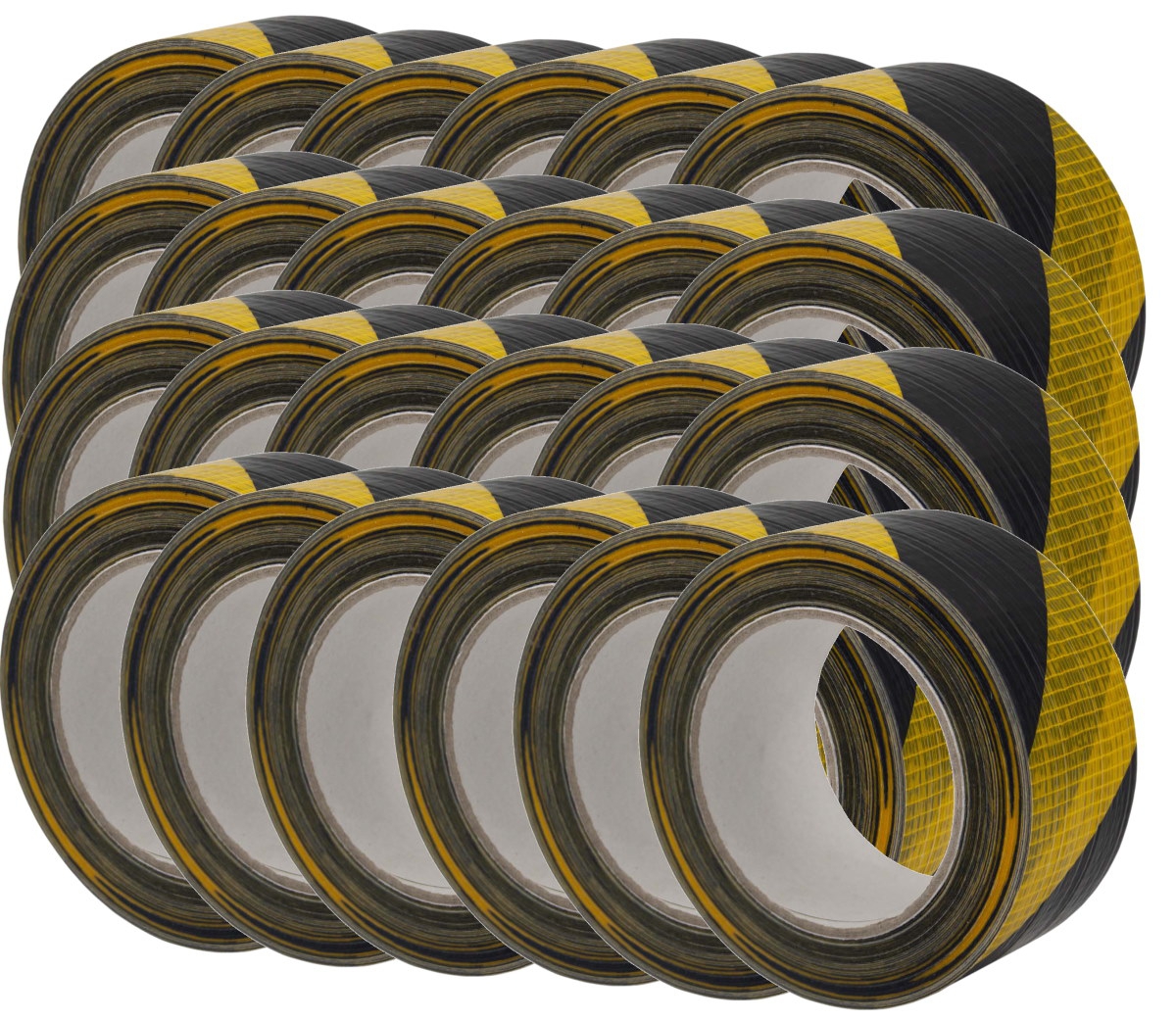 24x Gewebeband Duct-Tape "Warnklebeband" gelb-schwarz 50mm x 33m