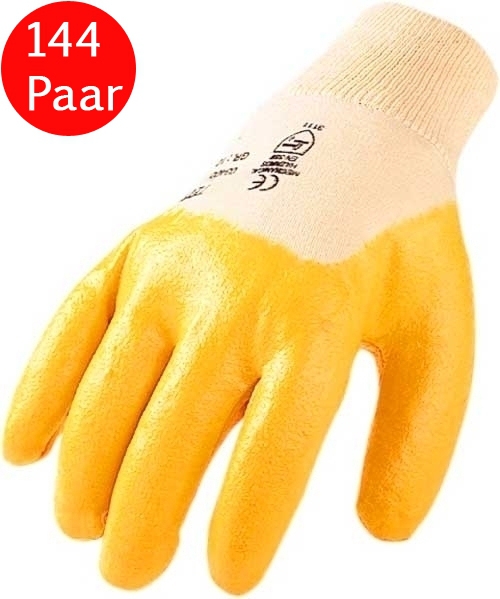 144 x Nitril-Handschuh gelb Größe 11/XXL