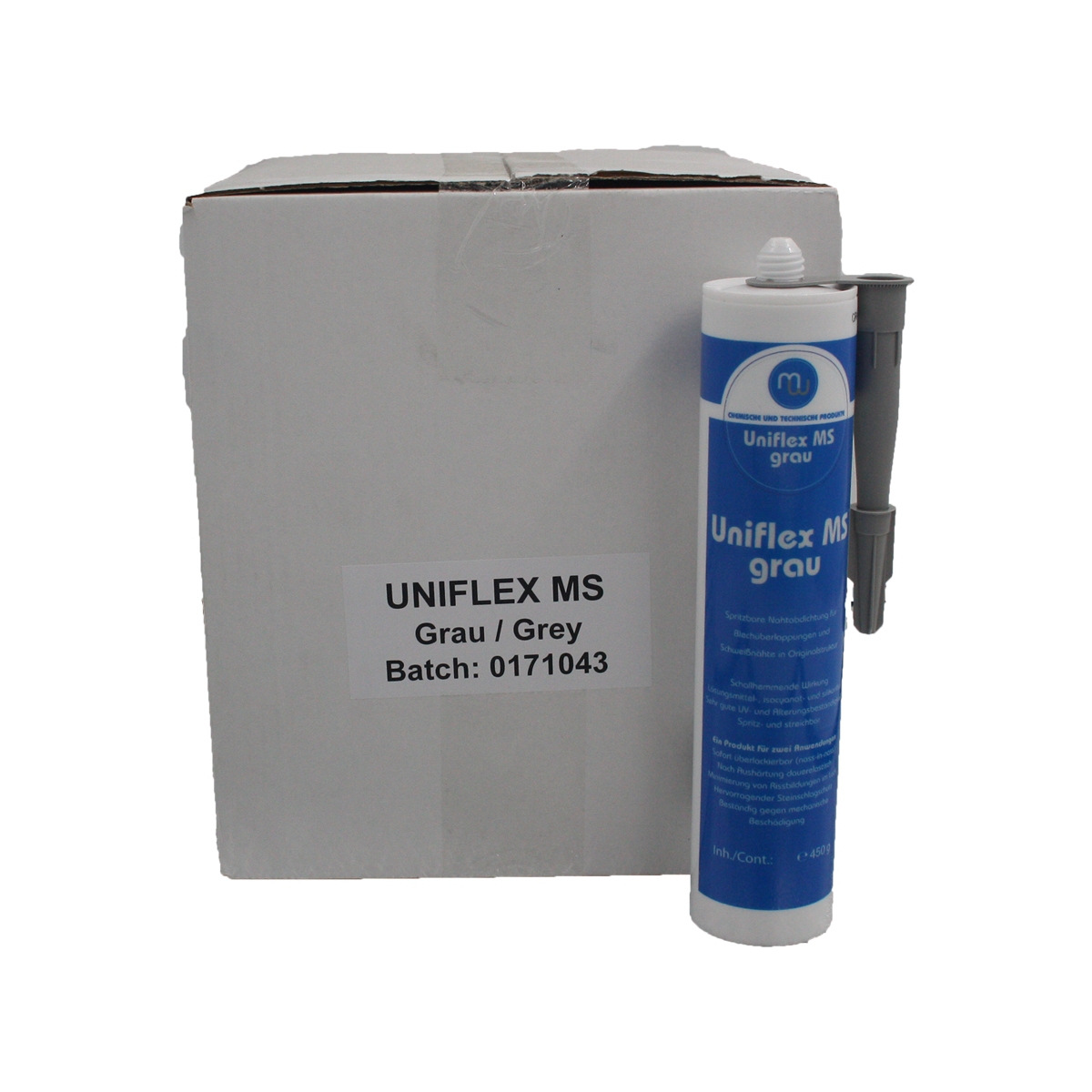 20x MW Uniflex MS Polymer grau Spritzbare Nahtabdichtung Karosseriedichtmasse 450g