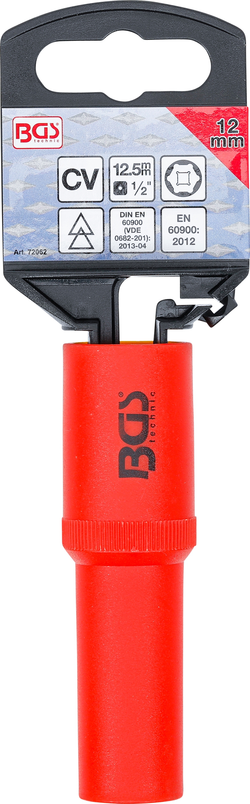 VDE-Steckschlüssel-Einsatz Sechskant | Antrieb Innenvierkant 12,5 mm (1/2") | SW 12 mm