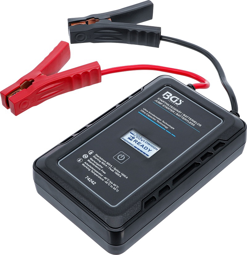 Starthilfegerät | Batterielos | mit Ultra-Kondensator Technologie | 12 V / 800 A / 1600 A BGS 74242