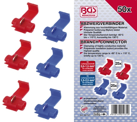 Abzweigverbinder-Set, 50-tlg. BGS 80757