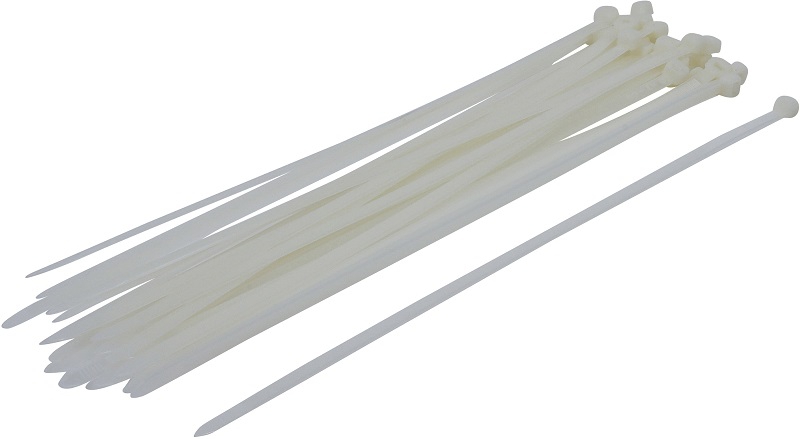 Kabelbinder-Sortiment, weiß, 8,0 x 400 mm, 30-tlg. - BGS 80774
