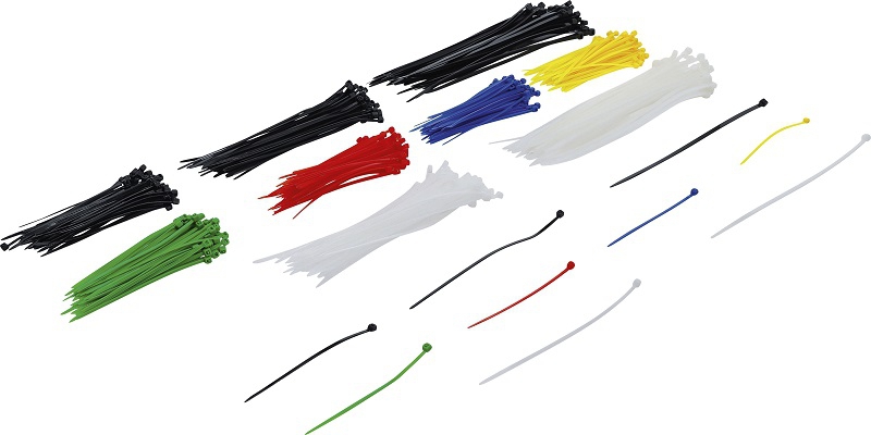 Kabelbinder-Sortiment | farbig | 100 - 150 - 200 mm | 450-tlg. - BGS 80873