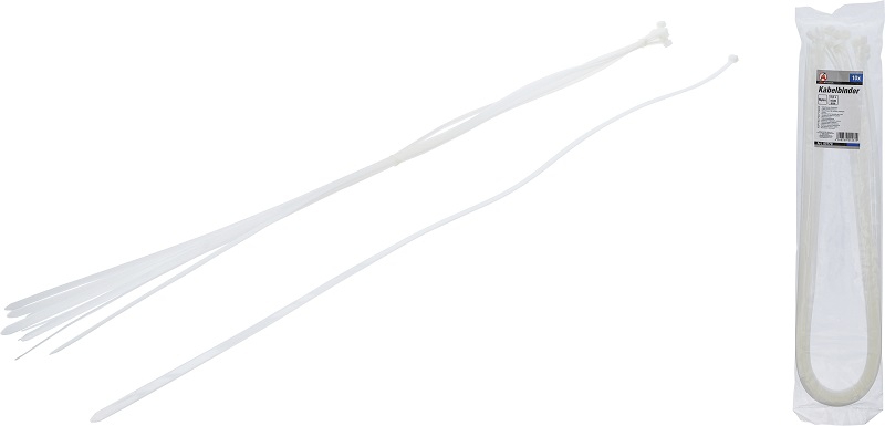Kabelbinder-Sortiment | weiß | 8,0 x 1000 mm | 10-tlg. - BGS 80779