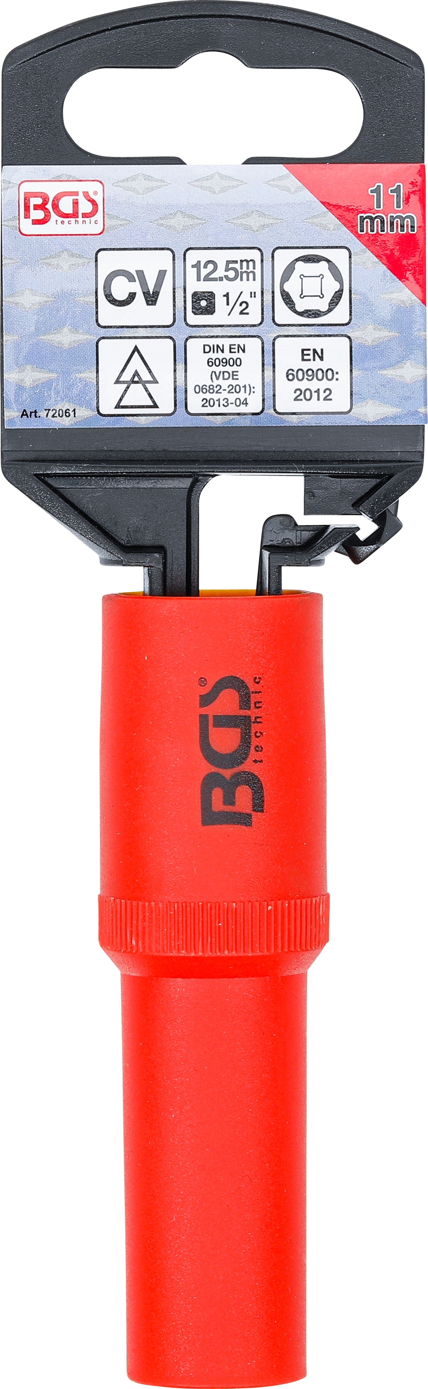 VDE-Steckschlüssel-Einsatz Sechskant | Antrieb Innenvierkant 12,5 mm (1/2") | SW 11 mm
