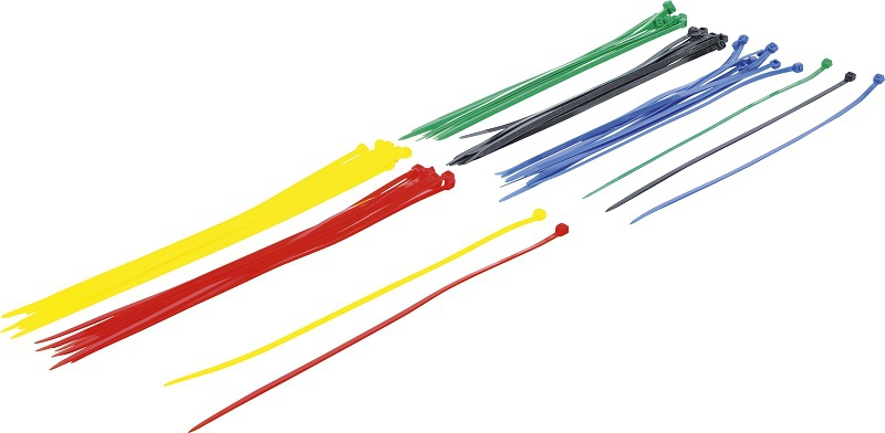 Kabelbinder-Sortiment | farbig | 4,8 x 300 mm | 50-tlg. BGS 80771