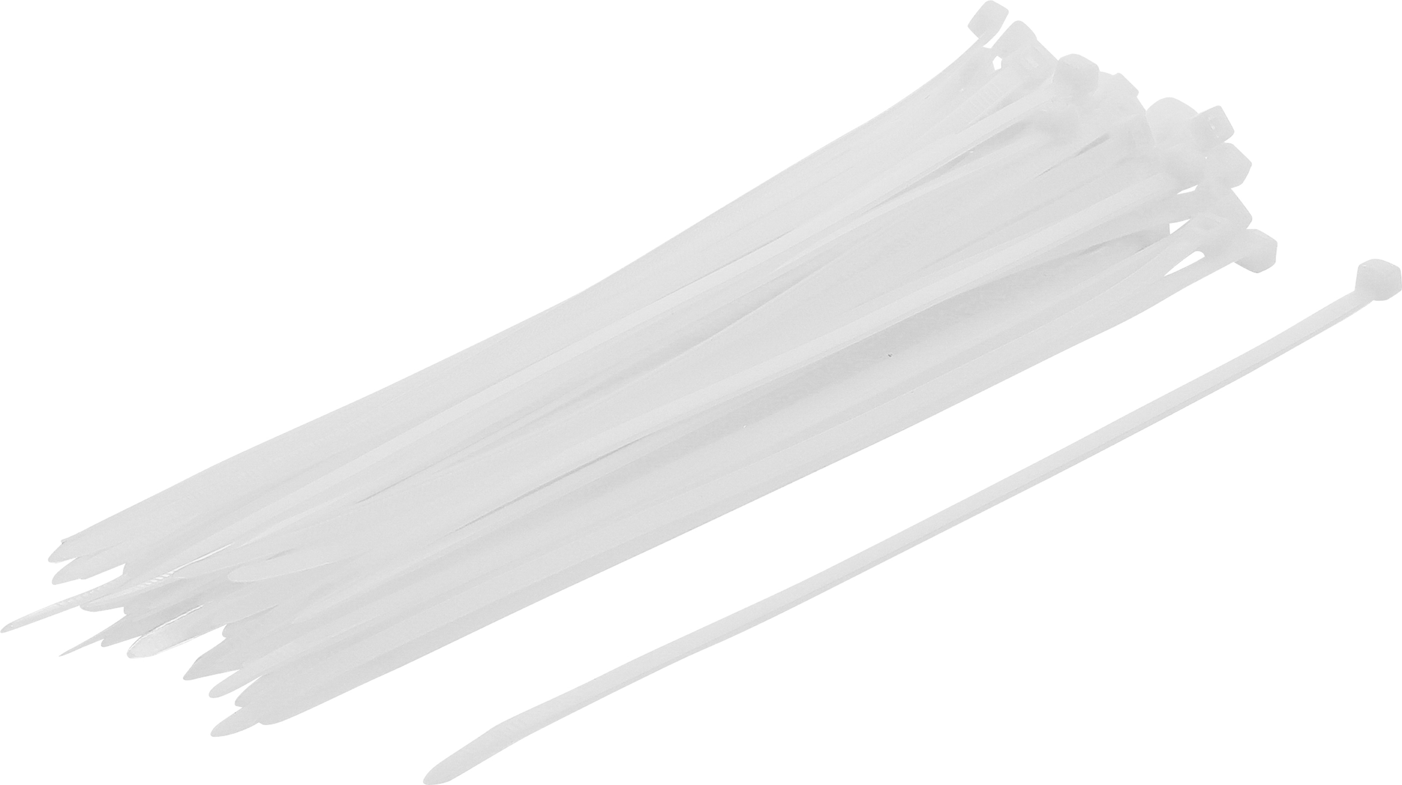 Kabelbinder-Sortiment | weiß | 4,8 x 250 mm | 50-tlg. - BGS 80770