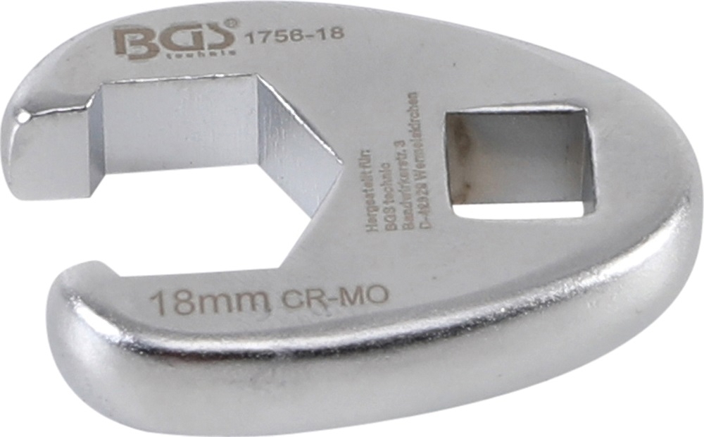 Hahnenfußschlüssel | Antrieb Innenvierkant 10 mm (3/8") | SW 18 mm - BGS 1756-18
